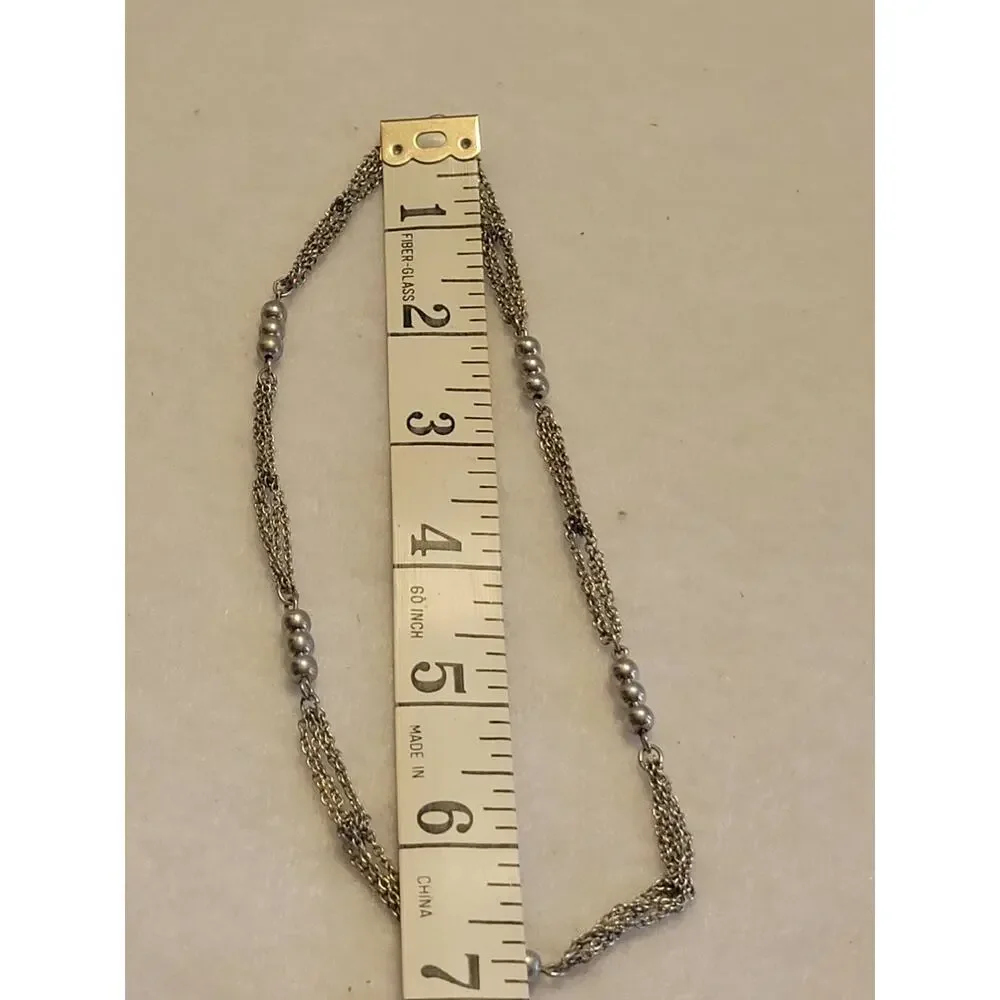 Necklace Jewelry Knotted Chain Silver Tone Metal Beaded Statement‎ Fashion